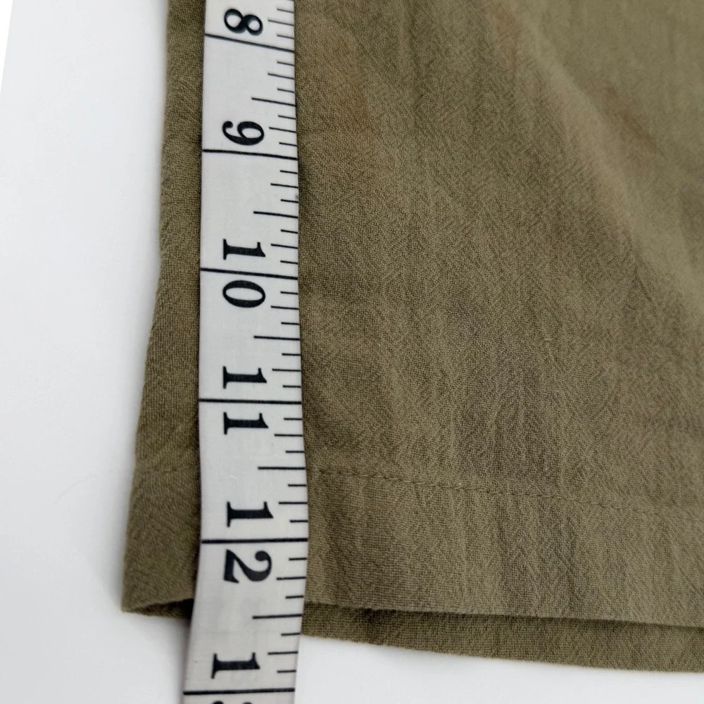 MISSLOOK Shorts Women's Medium Olive Green Cotton Culottes High Rise 493055#